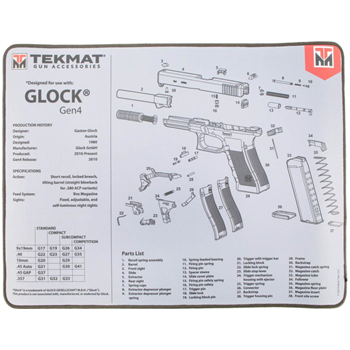 TekMat Premium Gun Cleaning Mat with GLOCK Gen4 Pattern Grey - $6.99 - $6.99