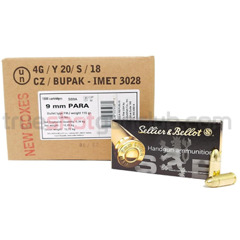 Sellier &amp; Bellot 9mm 124 Grain FMJ 500 Rounds - $156.50 - $156.50