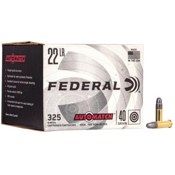 Federal 22 LR 40Gr Solid Champion AutoMatch 325rds - $24.99 - $24.99