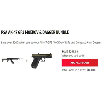 PSA AK-47 GF3 Moekov ODG &amp; Dagger Compact 9mm Pistol With SW1 Extreme Carry Cut RMR Slide &amp; Non-Threaded Barrel, 2-Tone Sniper Green BUNDLE - $850 + Free Shipping (read the description on how to get this deal) - $850.00