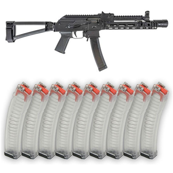 PSA AK-V 9mm MOE ALG with Soviet Arms 9.25" Booster Cut Rail, Gas Tube and Triangle Side Folding Pistol, Black with 10 Magazine - $999.99 + Free Shipping - $999.99