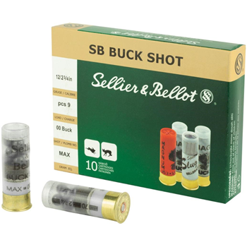 Sellier &amp; Bellot Shotshell 12 Ga 2.75" 00 Buck 9 Pellets 10 Round Box - $5.47 - $5.47