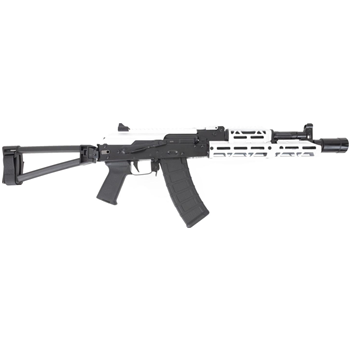 PSA AK-105 Triangle Side Folding Pistol with White JL Billet Rail, White Picatinny Railed Dust Cover, Toolcraft Bolt, Trunnion, and Carrier - $1199.99 - $1,199.99