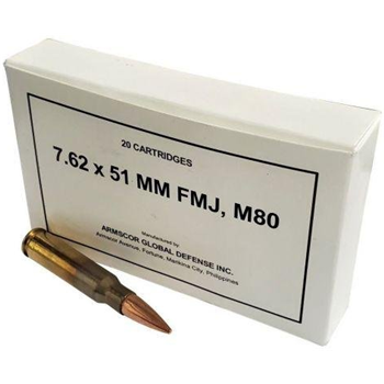 Armscor Ammo 7.62x51 M80 147gr FMJ 20rd - $15.99 - $15.99