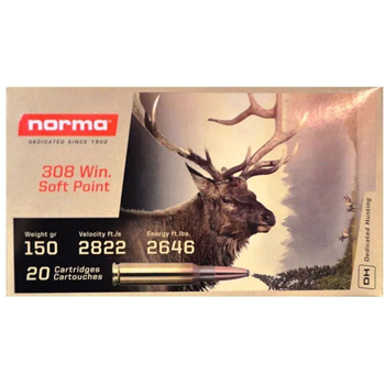 Norma 150 gr Softpoint .308 Winchester 20 Rounds - $16.99 - $16.99