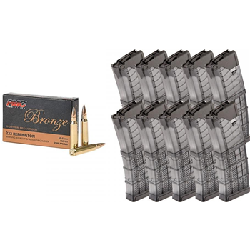  1000 Rnds PMC Bronze .223 Rem 55gr FMJ with 10x Lancer Mags - $584.99 w/code "AUGUST55" - $584.99