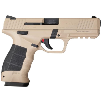 SAR USA SAR9 Safari Tan 9mm 4.4" Barrel 17-Rounds 3-Dot Sights - $338.99 w/Grab A Quote price ($7.99 S/H on Firearms) - $338.99