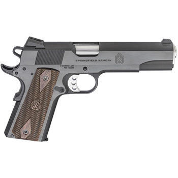 Springfield 1911 Garrison 45 ACP 5" 7+1 Blued Carbon Steel Frame &amp; Slide Thin-Line Wood with Double-Diamond Pattern Grip - $699.99 - $699.99
