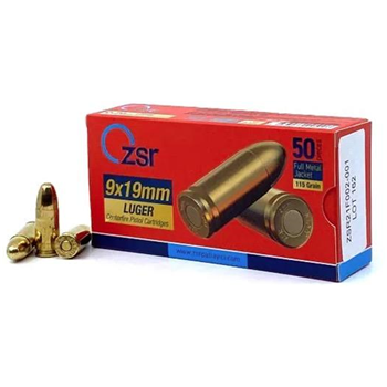 ZSR Ammunition 9mm 115 Grain FMJ 1000 Rounds - $269 - $269.00