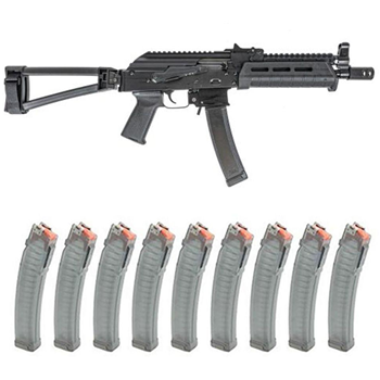 PSA AK-V 9mm MOE Triangle Side Folding Pistol With SA Railed Gas Tube &amp; 10 Magazines - Black - $959.99 + Free Shipping - $959.99