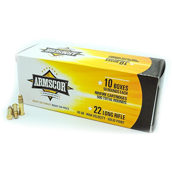 Armscor - 22 Long Rifle - 40 Grain - HVSP - 500 Rounds - $34.62 - $34.62