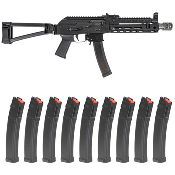 PSA AK-V 9mm MOE ALG Triangle Side Folding, Black With SA 8" Rail, Gas Tube and SA-2 Muzzle Brake With 10 Magazines - $999.99 + Free Shipping - $999.99