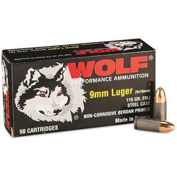 Wolf Performance 9mm 115 GR 1000 Rnd FMJ - $287.99 after code "WLS10" - $287.99