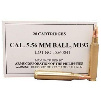 Armscor Ammunition 55 GR FMJ 5.56 M193 Ammunition, 20 Rounds - $7.99 - $7.99