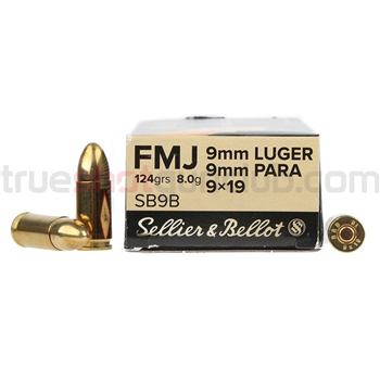 Sellier &amp; Bellot - 9mm - 124 Grain - FMJ - 1,000 Rounds - $291 - $291.00