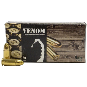 Venom 9mm 115 Gr FMJ Ammo, 50rds - $12.99 - $12.99