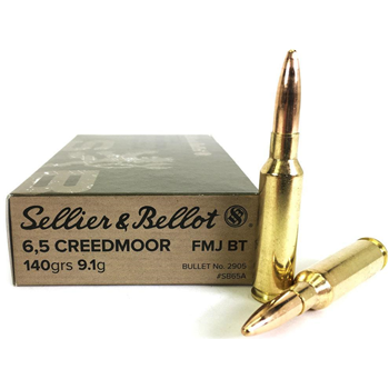 Sellier &amp; Bellot - 6.5 Creedmoor - 140 Grain - FMJ - 20 Rounds - $21.99 - $21.99