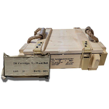BMZ 115 gr FMJ Brass Cased 9mm Battle Pack, 1000 Rounds in Wooden Crate - $369.99 - $369.99