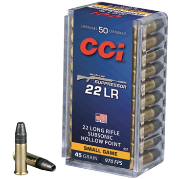 CCI Suppressor .22LR HP 45 Grain 50 Rounds - $6.64 - $6.64