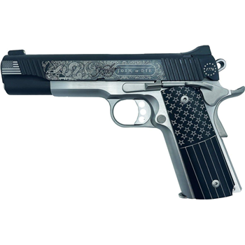Kimber Custom II Two-Tone Black/ Stainless 45ACP 5" Barrel 7-Rounds "Join or Die" GrabAGun Exclusive - $1299.99 ($7.99 S/H on Firearms) - $1,299.99