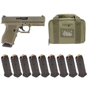 PSA Dagger Compact 9mm Pistol With Extreme Carry Cuts, Sniper Green - With Ten 15rd Magazines &amp; Pistol Case - $349.99 + Free Shipping - $349.99