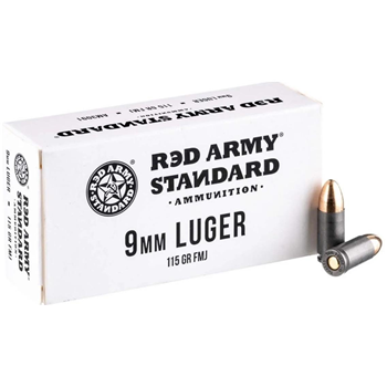 Red Army Standard Steel Cased 9mm 115gr FMJ 50 Rnd - $14.99 - $14.99
