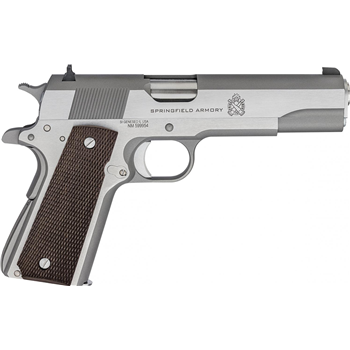 SPRINGFIELD ARMORY 1911 Mil-Spec 5" .45ACP 7rd - Stainless / Wood - $686.99 (Free S/H on Firearms) - $686.99