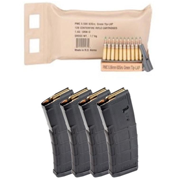PMC X-TAC 5.56 62GR 120RD Ammo &amp; 4 Magpul PMAG Gen 2 MOE 5.56X45 30RD Magazines - $89.99 - $89.99