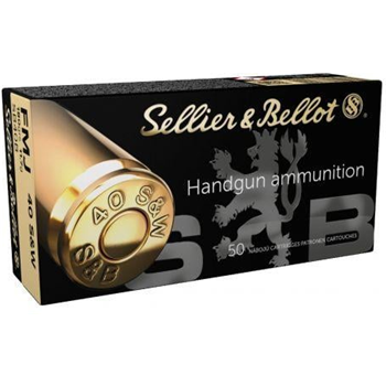 Sellier &amp; Bellot .40 S&amp;W 180gr FMJ Ammunition, 50 Round Box - SB40B - $17.99 - $17.99