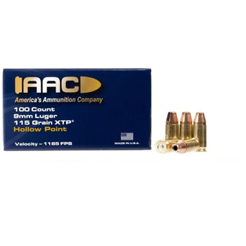 AAC 9mm Ammo 115 Grain XTP Hollow Point 100rd Box - $45.99 - $45.99