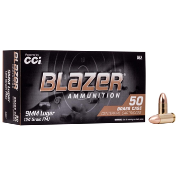 CCI 5201 Blazer Brass 9mm Luger 124 gr Full Metal Jacket 1000 rounds - $284 - $284.00