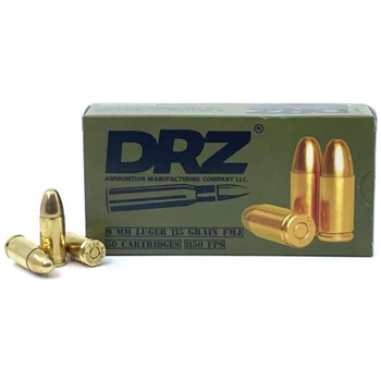 DRZ 9mm 115 Grain FMJ 1000 Rounds - $269.00 - $269.00
