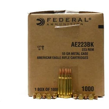 Federal American Eagle 223 REM 55 GR FMJ 1000 rounds - $480 - $480.00