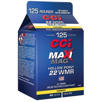CCI Ammunition Maxi-mag .22 Mag 40 Grain 125-rounds JHP - $31.49 - $31.49