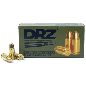 DRZ 9mm 115 Grain FMJ 1000 Rounds - $249 - $249.00