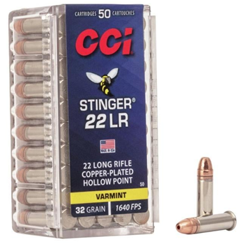 CCI 22 LR Stinger 32 Grain CPHP 50 Rounds - $6.93 - $6.93