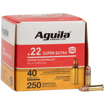 Aguila 22 Long Rifle 40gr Copper-Plated Solid Point 250 Rounds - $14.99 - $14.99