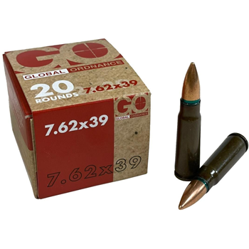 Global Ordnance Arsenal 7.62X39 Ammo 122 Grain FMJ Steel Case 20 rds - $7.49 - $7.49