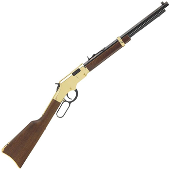 Henry Golden Boy Compact Polished Brass/Blued Lever Action Rifle 22 LR 16.25" - $489.99 - $489.99