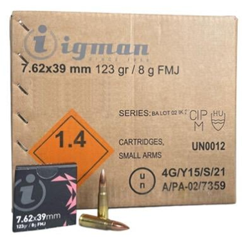 Igman 7.62x39 mm 123 gr/ 8g FMJ 840 Round Case - $419.99 + Free Shipping - $419.99