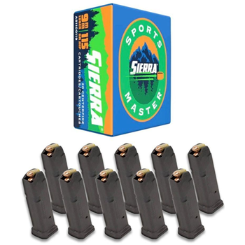 Sierra Sports Master 115Gr 9mm JHP 200rds &amp; 10 Magpul PMAG GL9 Glock G19 9mm 15rd Mags - $159.99 ($109.99 after $50 MIR) - $109.99