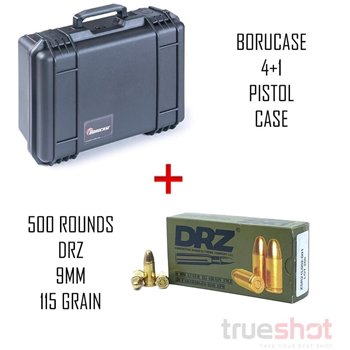 4 + 1 Pistol Hard Case with DRZ 9mm 115 Grain FMJ 500 Rounds - $214.99 - $214.99
