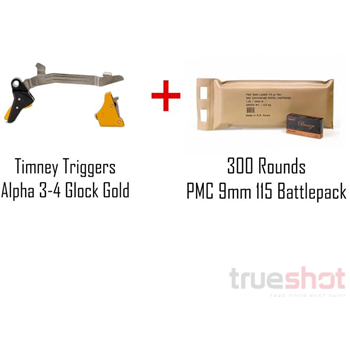 Timney Trigger Alpha Glock-3-4-Gold-PMC-9mm-115-Grain-300-Round-Battlepack - $235 - $235.00