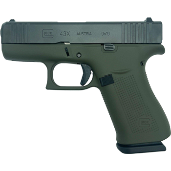 Glock 43X OD Green / Black 9mm 3.4" Barrel 10-Rounds GrabAGun Exclusive - $469.99 ($7.99 S/H on Firearms) - $469.99