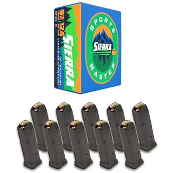 Sierra Sports Master 124Gr 9mm JHP 200rds &amp; 10 Magpul PMAG GL9 Glock G19 9mm 15rd Mags - $159.99 ($109.99 after $50 MIR) - $109.99