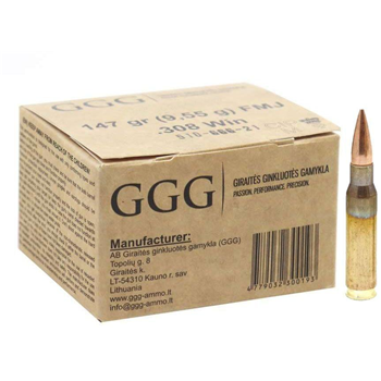 GGG .308 Win Bulk Ammo 147 Gr FMJ 600rds - $449.99 - $449.99