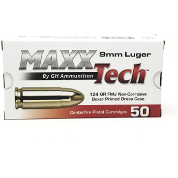 Maxxtech 9mm 124 Grain FMJ 1000 Rounds - $249.75 - $249.75