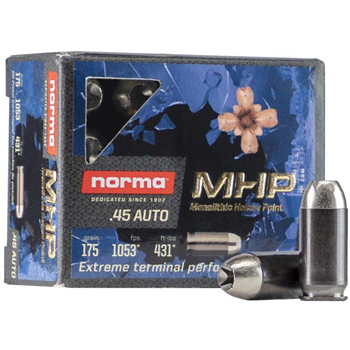 Norma MHP 175gr 45 ACP Ammo, 20rds - $10.99