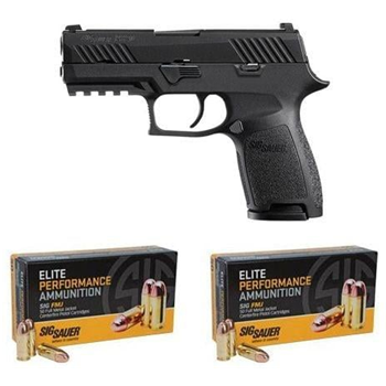 Sig Sauer P320 Compact 9mm with Night Sights &amp; 2 Boxes of 50rd SIG Sauer Elite Ball 9mm Ammo 115 Grain FMJ - $499.99 - $499.99