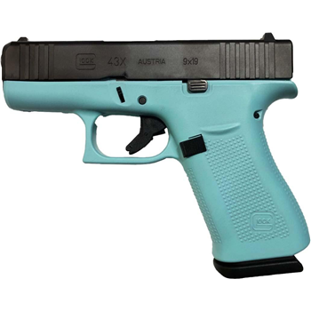 Glock 43X Robin's Egg Blue 9mm 3.41" Barrel 10-Rounds Fixed Sights - $499.99 ($7.99 S/H on Firearms) - $499.99